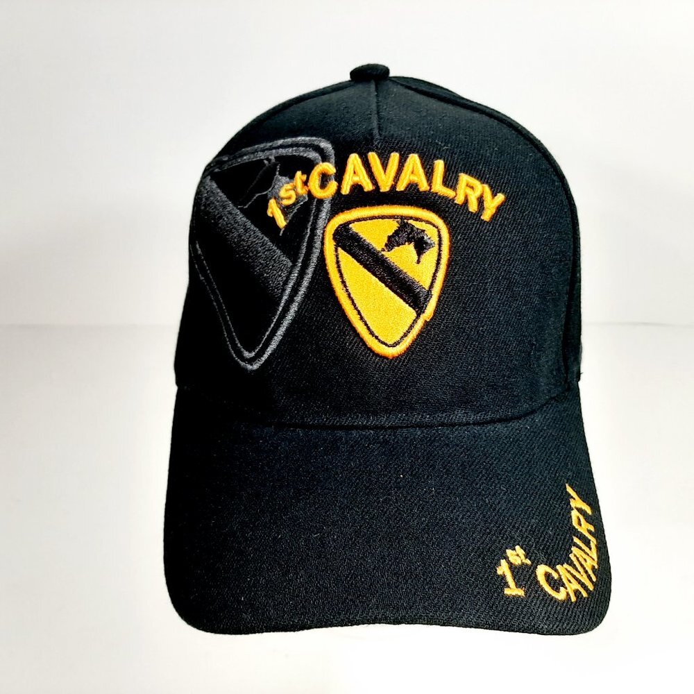 US Army 1st Cavalry Men's Ball Cap Hat Black Acryl